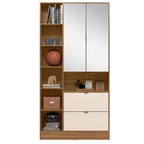 Armário Multiuso 2 Pts 2 Gavs c/ Espelho Nicho Aventura