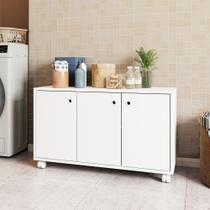 Armário Multiuso 3 Portas 1 Prateleira Branco Armário Multiuso 3 Portas 1 Prateleira Branco