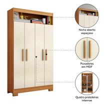 Armário Multiuso 4 Portas 1 Nicho Notável NT4040 90cm Freijó/Off White Armário Multiuso 4 Portas 1 Nicho Notável NT4040 90cm Freijó/Off White