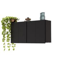 Armario Multiuso 4 Portas Preto - Estilo e Funcionalidade para Seu Espaço AJLstore
