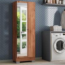 Armário Multiuso 56cm c/ Espelho 2 Portas 5 Prateleiras FR Armário Multiuso 56cm c/ Espelho 2 Portas 5 Prateleiras FR