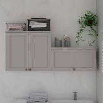 Armário Multiuso Acquaflex 3 Portas Clean Branco Fosco/Fendi - Genialflex