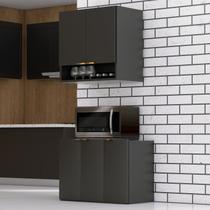 Armário Multiuso Aéreo 60cm 2 Portas Compacto e Funcional Preto