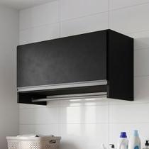 Armário Multiuso Aéreo Cabideiro Grécia Preto - Lyam Decor Armário Multiuso Aéreo Cabideiro Grécia Preto - Lyam Decor
