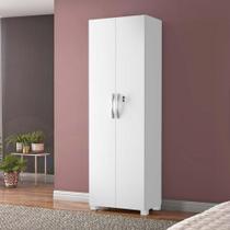 Armário Multiuso Alto Sapateira Organizadora 2 Portas Com Chave 4 Prateleiras Sala de Estar Branco Armário Multiuso Alto Sapateira Organizadora 2 Portas Com Chave 4 Prateleiras Sala de Estar Branco