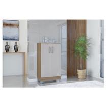 Armário Multiuso Ambiente 2 Portas Pequeno Castanho Off White - Poquema
