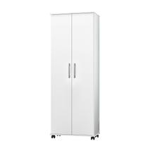 Armário Multiuso Arezzo 2 Portas 4 Rodízios Branco J&A Móveis