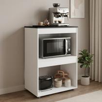 Armário Multiuso Ariana para Micro-ondas e Cooktop Cozinha Pequena Branco - Desk Design Armário Multiuso Ariana para Micro-ondas e Cooktop Cozinha Pequena Branco - Desk Design
