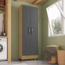 Armário Multiuso Aspen 2 Portas I01 Carvalho Grafite - Clique Chique Móveis