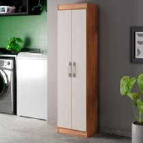 Armário Multiuso Assis 2 Portas Multiuso 4 Prateleiras Castanho/Off White - Pnr Móveis