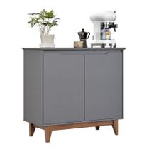 Armário Multiuso Buffet Organizador Multifuncional Pés Madeira Reforçado 2 Portas Prateleira Interna