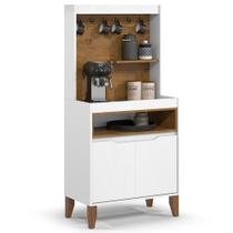 Armário Multiuso Cantinho do Café 71cm Flow Branco/Freijó - EJ Móveis