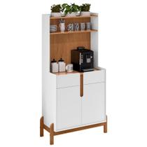 Armário Multiuso Cantinho do Café Nay C14 Branco/Cedro - Mpozenato