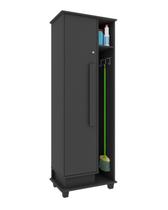 Armário multiuso caribe 1portas porta vasoura mdf preto