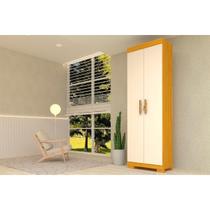 Armário Multiuso Casal Iris c/ 2 Portas c/ Chave Nature/Off White - ACP Armário Multiuso Casal Iris c/ 2 Portas c/ Chave Nature/Off White - ACP