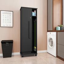 Armário Multiuso com 1 Porta e Nicho com Suporte para Vassoura Caribe