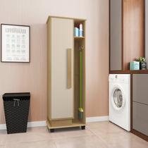 Armário Multiuso com 1 Porta e Nicho com Suporte para Vassoura Caribe