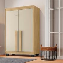Armário Multiuso com 2 Portas com Chave 3 Prateleiras para Lavanderia Paris Bege/Cinamomo/Off White Armário Multiuso com 2 Portas com Chave 3 Prateleiras para Lavanderia Paris Bege/Cinamomo/Off White