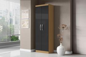 Armário Multiuso Com 2 Portas New Atacama Grafite - Aramóveis Armário Multiuso Com 2 Portas New Atacama Grafite - Aramóveis