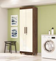 Armário Multiuso com 6 Prateleiras e Porta com Chave Imbuia Champanhe - Line Vila Rica Armário Multiuso com 6 Prateleiras e Porta com Chave Imbuia Champanhe - Line Vila Rica