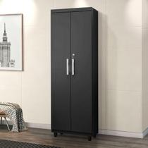 Armário Multiuso com Chave 2 portas Isabela Cor Preto - Rud Rack