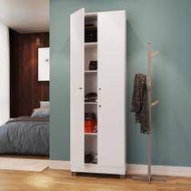 Armário Multiuso com Duas Portas Branco Lilies Móveis Armário Multiuso com Duas Portas Branco Lilies Móveis