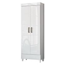 Armário Multiuso Com Pés Fit Branco Brilho - Santos Andirá