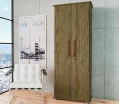 Armario Multiuso Cordoba 2 Pts. 6 Prateleiras Chave Amendoa