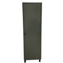 Armario Multiuso de Aco para Lavanderia com 3 Nichos Suporte e Fechadura Cinza