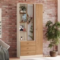 Armário Multiuso Doha 1 Porta 3 Gavetas com Nichos decorativos