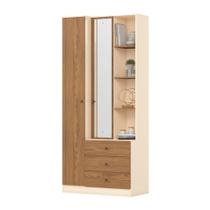 Armário Multiuso Doha 1 Porta 3 Gavetas Off White/Nature