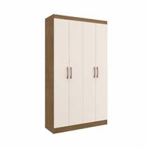 Armário Multiuso Dueto 4 Portas 8 Prateleiras 5000 Off White/Nogueira - Doripel