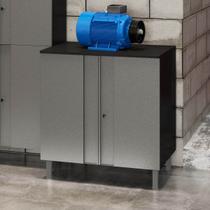 Armário Multiuso em Aço Multibox 2 Portas Cinza/Preto - Telasul