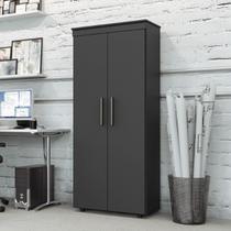 Armário Multiuso Escritório 2 Portas 4 Prateleiras 1 Gaveta Advantage Preto/Black Armário Multiuso Escritório 2 Portas 4 Prateleiras 1 Gaveta Advantage Preto/Black