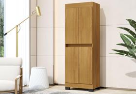 Armário Multiuso Escritório Quarto 4 Portas Toquio Carvalho - Rede Móveis