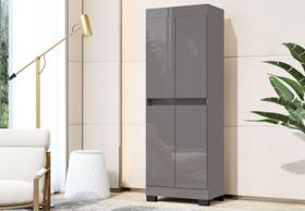 Armário Multiuso Escritório Quarto 4 Portas Toquio Cinza - Rede Móveis Armário Multiuso Escritório Quarto 4 Portas Toquio Cinza - Rede Móveis