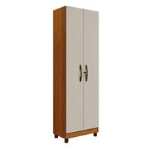 Armário Multiuso Ibiza 2 Portas 5 Prateleiras com Chave Cinamomo/Off White - Panorama Móveis