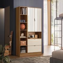 Armário Multiuso Joy 2 Portas com Espelho Amêndola Off White - Demóbile Armário Multiuso Joy 2 Portas com Espelho Amêndola Off White - Demóbile