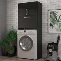 Armário Multiuso Lavanderia 3 Portas 2 Nichos Elite Preto Armário Multiuso Lavanderia 3 Portas 2 Nichos Elite Preto