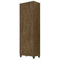 Armário Multiuso Lavanderia 55cm 2 Portas Staxx Castanho Wood Z17 - Mpozenato Armário Multiuso Lavanderia 55cm 2 Portas Staxx Castanho Wood Z17 - Mpozenato