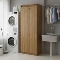 Armário Multiuso Lavanderia Com 2 Portas Chave 60cm Multimóveis Cr30050 Amêndoa