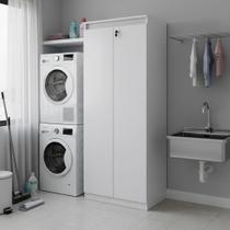 Armário Multiuso Lavanderia Com 2 Portas Chave 60cm Multimóveis Cr30050 Branco