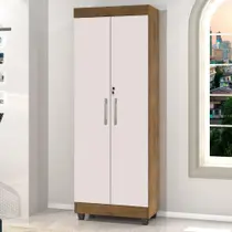 Armário Multiuso Lavanderia com Chave 2 Portas 1,80m Texas Jequitibá-Off White J&A