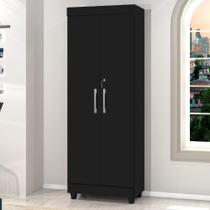 Armário Multiuso Lavanderia com Chave 2 Portas 1,80m Texas Preto J&A Armário Multiuso Lavanderia com Chave 2 Portas 1,80m Texas Preto J&A