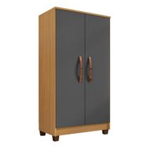 Armário Multiuso Lavanderia Organizador Paris Carvalho/Grafite - Pallazio