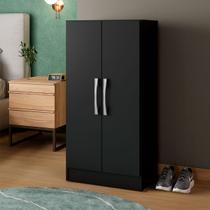 Armário Multiuso Leoni 2 Portas Preto - Pnr Móveis