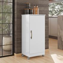 Armario Multiuso Lírio MDP Com Rodas 996440 Branco Moval Armario Multiuso Lírio MDP Com Rodas 996440 Branco Moval