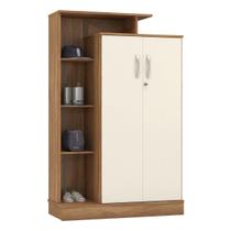 Armário Multiuso Londres 2 Portas com Chaves Prateleiras e Nichos-Amendola-Off White-EdeCasaMoveis Armário Multiuso Londres 2 Portas com Chaves Prateleiras e Nichos-Amendola-Off White-EdeCasaMoveis