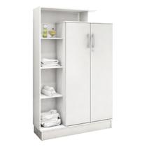 Armário Multiuso Londres 2 Portas com Chaves Prateleiras e Nichos-Branco-EdeCasaMoveis Armário Multiuso Londres 2 Portas com Chaves Prateleiras e Nichos-Branco-EdeCasaMoveis