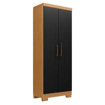Armário Multiuso Max Plus 2 Portas Cinamomo Preto Catedral Fosco - Zanzini Armário Multiuso Max Plus 2 Portas Cinamomo Preto Catedral Fosco - Zanzini